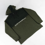 Felpa 1/4 zip con cappuccio - L