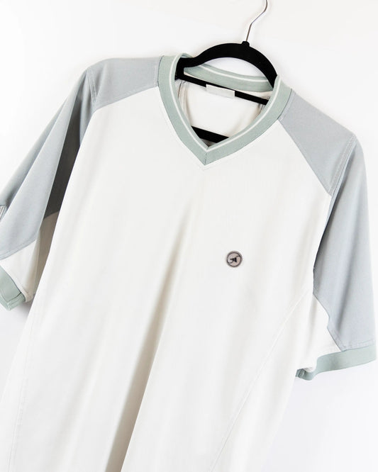 T-shirt sportiva con maniche a contrasto - L