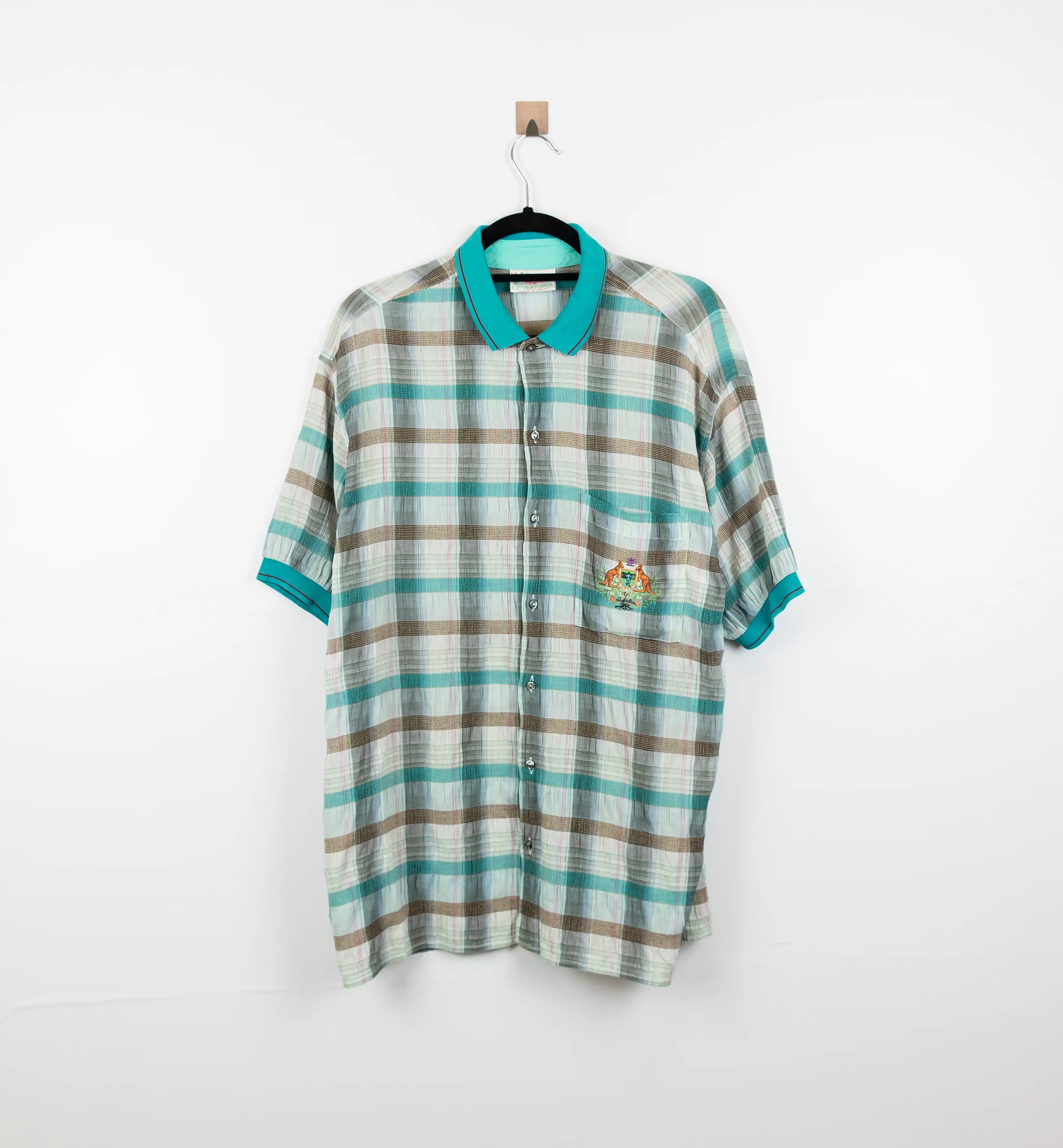 Camicia a quadri e collo a contrasto - L